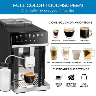 Automatic Bean-to-Cup Espresso Machine with Cream System, Black