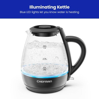 Glass Electric Kettle 1 L with Auto Shutoff