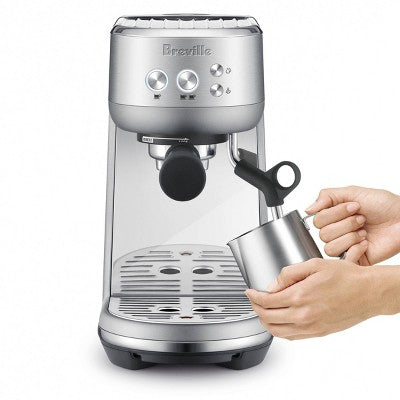 Compact Stainless Espresso Maker with Steam Wand, 15 bar