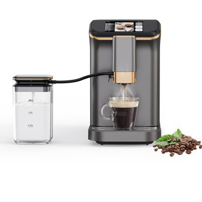 Brushed Steel Automatic Coffee Maker with Milk Frother